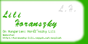 lili horanszky business card